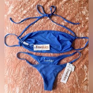Frankie’s bikini S/L: sm. blue amparo willa bottoms, lg. blue amparo kailyn top